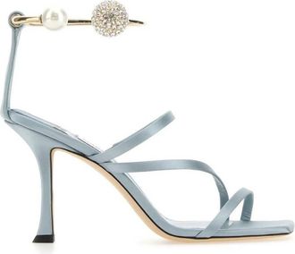 Jimmy Choo London Ottilia 90 Crystal and Pearl Strap Sandals, Brand Size 36 ( US Size 6 )