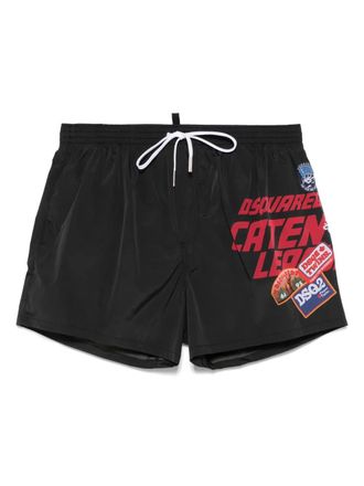 Dsquared2 logo-print swim shorts - men - Elastane/Polyamide - 52 - Black
