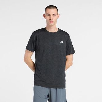 New Balance Hombre Sport Training T-Shirt en Negro/Blanco, Poly Knit, Talla XL