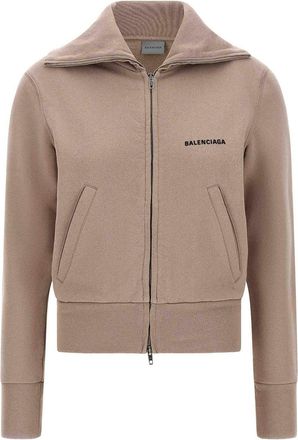 Balenciaga Pink Slim Zip Cotton Sweatshirt