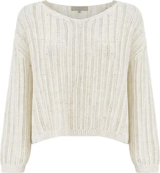 Antonelli Edera Jersey - Dames - V-hals truien - Wit - XS - Truien & Vesten