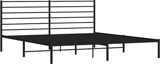 vidaXL Estructura Cama Sin Colch&oacute;n Con Cabecero Metal Negro 183x213 Cm Vidaxl