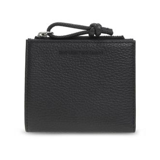 Emporio Armani Wallets & Cardholders, male, Black, Size: ONE SIZE Zipped Tumbled Leather Card Holder