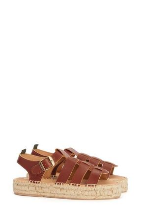 Barbour Paloma Espadrille Platform Fisherman Sandal in Tan at Nordstrom, Size 6
