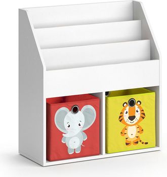 Vicco Estanter&iacute;a Infantil Luigi, Blanco, 72 X 79 Cm Con 2 Cajas Plegables Opt.2 Vicco