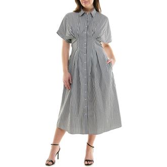 Nicole Miller Striped Shirtdress in Black /White at Nordstrom Rack, Size 12