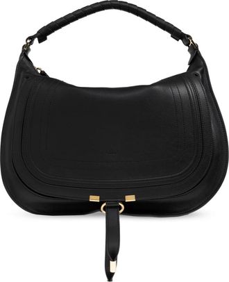 Chlo&eacute; Marcie Medium Handbag - Dames - Schoudertassen - Zwart - ONE Size - Katoen - Tassen