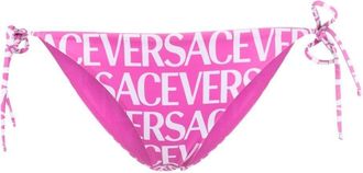 Versace logo-print tie-fastening bikini bottoms - women - Polyamide/Polyester/Spandex/Elastane/Spandex/Elastane - 1 - Pink
