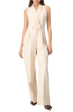 Ivonne Double Breasted Shawl Collar Jumpsuit in Natural at Nordstrom, Size 14