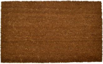 Imports Decor 17mm Thick Natural Coir Door Mat with Non-Slip PVC Backing, Plain Coconut Husk Doormat, Weather Resistant Indoor Outdoor Entrance