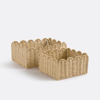 La Redoute Interieurs Set van 2 manden in gevlochten papier, Briska