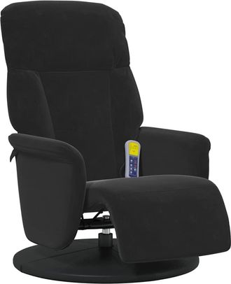 vidaXL Vidaxl - Sill&oacute;n Reclinable De Masaje Con Reposapi&eacute;s Terciopelo Negro