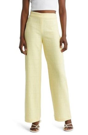 & Other Stories High Waist Straight Leg Tweed Pants in Yellow at Nordstrom Rack, Size 12