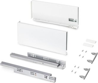 Emuca Caj&oacute;n Exterior Protone 30kg Con Gu&iacute;as De Extracci&oacute;n Total Y Cierre Suave, Altura 178mm, Profundidad 400mm, Acero, Pintado Blanco - Emuca