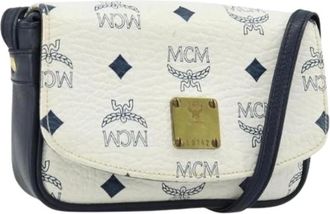 MCM Pre-owned Cross Body Bags, female, White, Size: ONE SIZE Pre-owned PVC Shoulder Bag