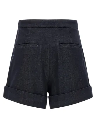 Max Mara Cotton Yarn-Dyed Bermuda Shorts - Blue