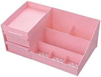 OEM Caja Organizadora De Cosm&eacute;ticos Con Caj&oacute;n, Tama&ntilde;o Peque&ntilde;o, Rosa, 26,5 X 11,5 X 16 Cm