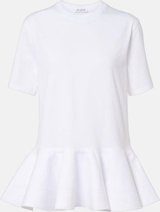 Alaia Ala&iuml;a Peplum cotton jersey T-shirt