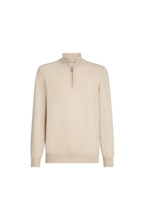 Brunello Cucinelli Cashmere sweater with half zip in Sand at Nordstrom, Size 46 It