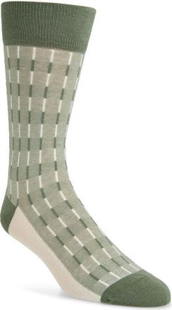 Cole Haan Stripe Cotton Blend Dress Socks in Green at Nordstrom
