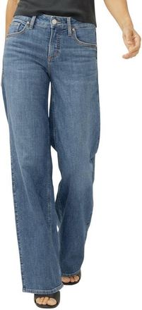 Silver Jeans Co Suki Curvy Mid Rise Wide Leg Jeans in Broydon at Nordstrom, Size 30 X 31