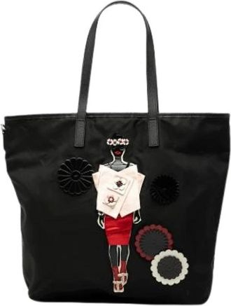Prada Pre-owned Tote Bags, female, Black, Size: ONE SIZE Pre-owned Nylon Tote