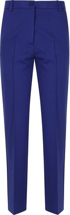 Semicouture Blue Tia Viscose-Blend Straight-Leg Pants