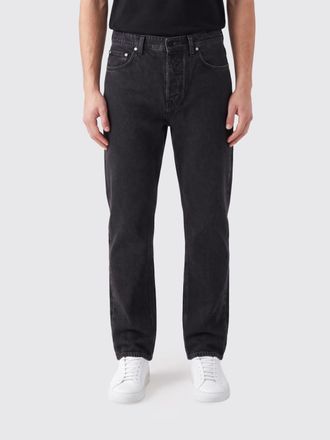 Stone Island Jeans straight in denim di cotone con patch Compass