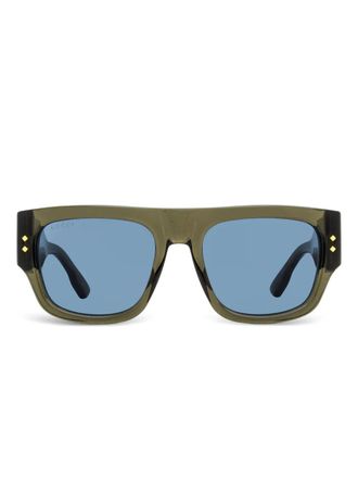 Gucci GG1262 zonnebril met rechthoekig montuur - Grijs