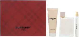 Burberry Womens Her Eau de Parfum 100ml + EDP 10ml + Body Lotion 75ml Gift Set - Black - One Size