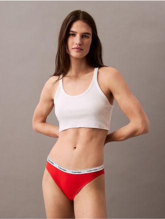 Calvin Klein Womens Icon Logo Bikini - Orange - XS