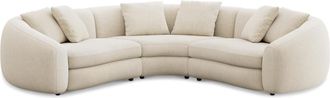 Castlery Fable Sectional Sofa Customized, Performance Linen Weave, Cream, Spill Resistant, Ultra Deep Seats for Sofas, Castlery