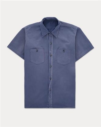 Fortela Jackson Short-Sleeve Cotton Shirt in Blue at Nordstrom, Size X-Large Eu