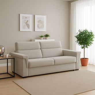 Dmora Sof&aacute; Fijo 2 Plazas Lapio, Desenfundable, Hidr&oacute;fugo Hecho En Italia, Lavable, 185x95x100h Cm Beige