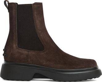 Tod's Schoenen, Dames, Bruin, 37 1/2 EU, Suède, Suède Chelsea Enkellaarzen Bruin