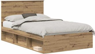 vidaXL Estructura De Cama Con Cabecera Roble Artesanal 120 X 190 Cm Vidaxl