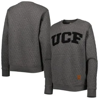 Pressbox Womens Pressbox Heather Charcoal UCF Knights Moose Quilted Pullover Sweatshirt in Heather Gray at Nordstrom, Size X-Large