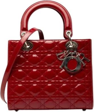 Dior Pre-owned Lady Dior Handbag - Dames - Vintage Handtas - Rood - ONE Size - Leer - Vintage