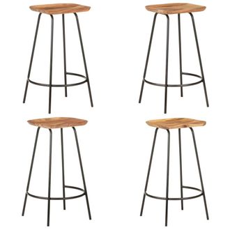vidaXL Vidaxl - Taburetes De Cocina 4 Unidades Madera Maciza De Acacia