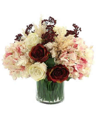 Creative Displays Inc. Red Rose & Hydrangea Arrangement In Glass Vase