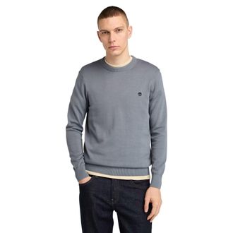 Timberland Mens Jumper Williams River Cotton Crew Sweater - Long Sleeved (Folkstone Grey) L