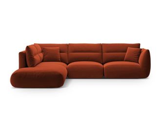 CXL by Christian Lacroix Sof&aacute; esquinero izquierdo 7 plazas de terciopelo caoba