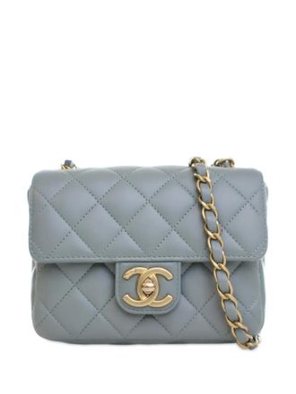 Chanel 2021-2025 Mini Square Lambskin Casino Royale Charms Single Flap crossbody bag - Blue