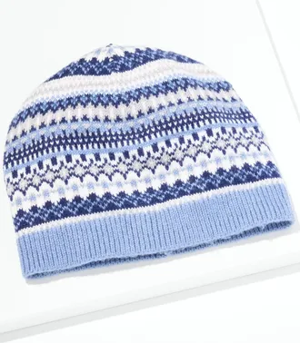 Talbots Chic Fair Isle Hat - Infinity Blue - 001 Talbots