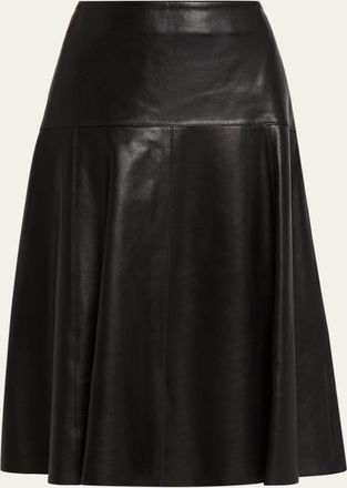 Arma Susana A-Line Leather Midi Skirt