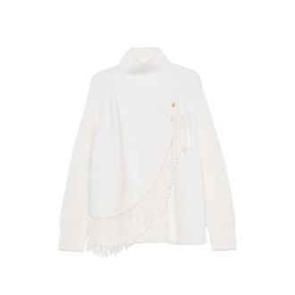 Carven Fringed High-neck Knit