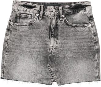 Superdry denim straight skirt - women - Fabric - 30 - Grey