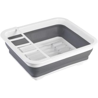 WENKO Escurreplatos Plegable Blanco / Gris 54780