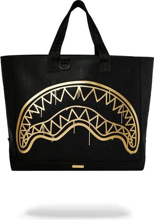 Sprayground Gold Fang Beach Tote Bag Womens Black Shoulder Strap Handbag SPR306