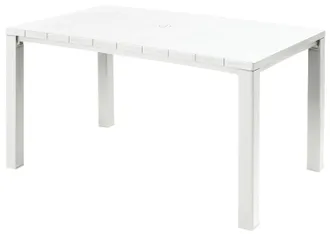 Keter Tavolo Rettangolare 147x90 Cm In Resina Con Piano Effetto Doghe Keter Julie - White